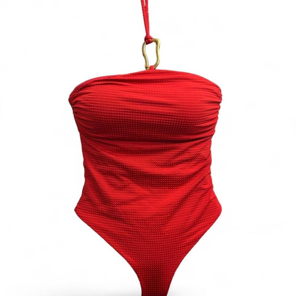 Ola Azul Women's Red Swimsuit-one-piece
